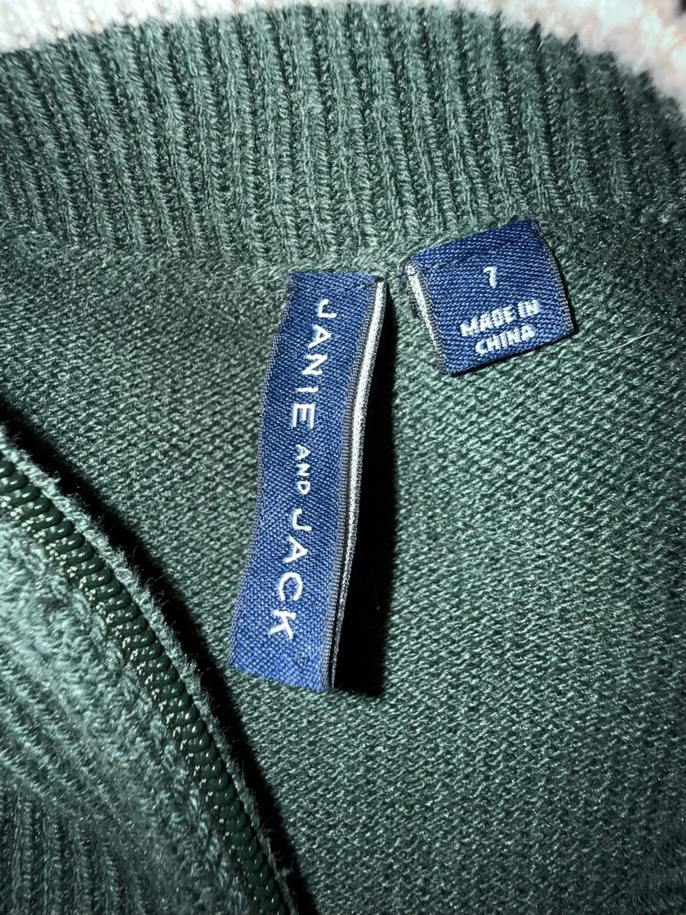 Janie and Jack 1/4 zip boys size 7 sweater
